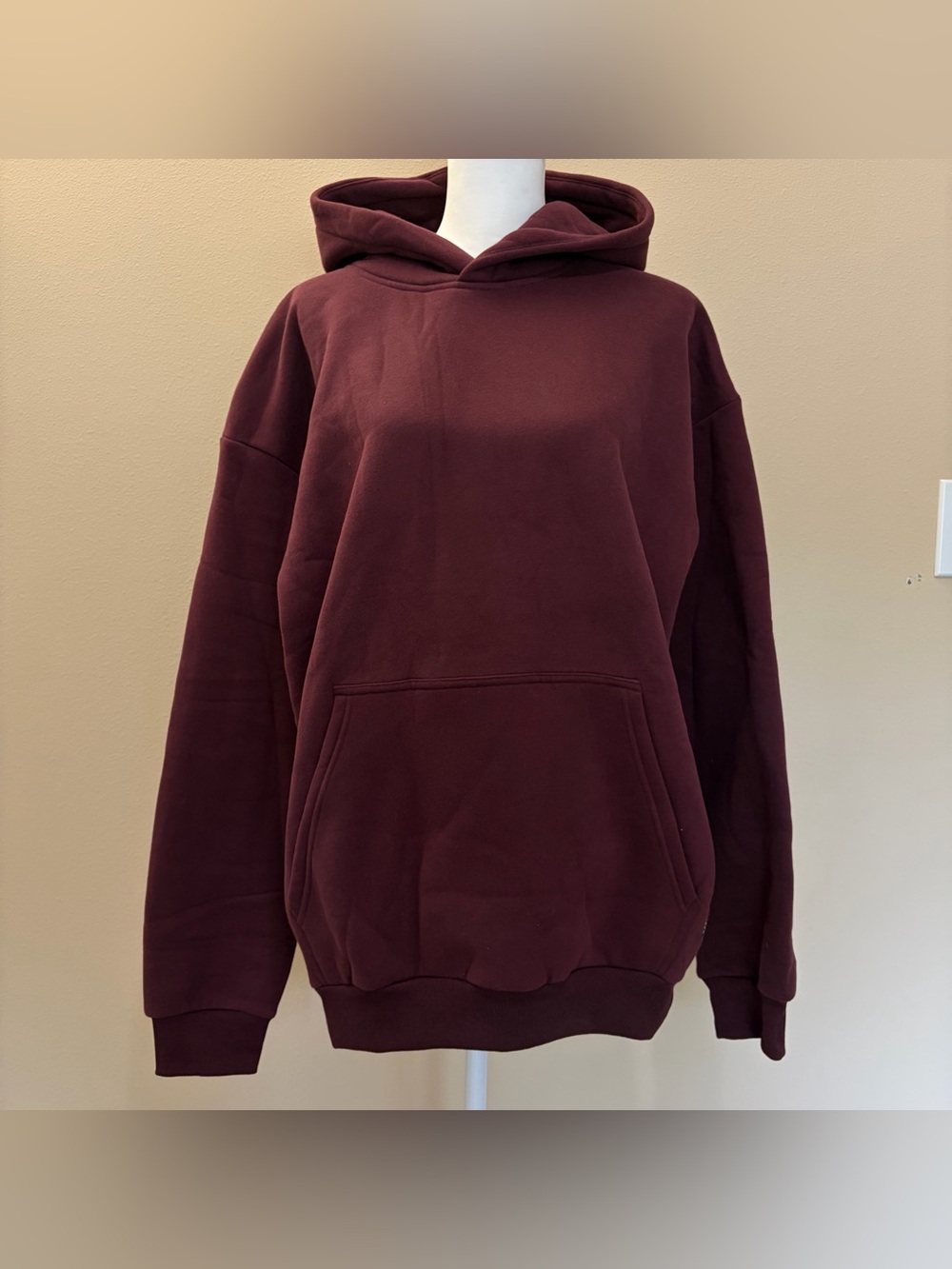 Comfrt Oversized Hoodie Burgundy Plum Heavyweight Cozy Sweatshirt M